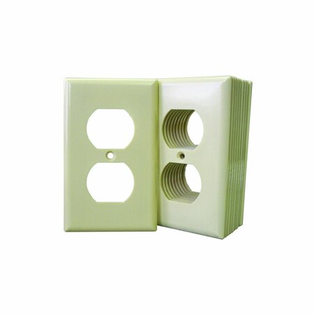 COOPER INDUSTRIES Eaton Wiring Devices Receptacle Wallplate, 4-1/2in L, 2-3/4in W, 1 -Gang, Thermoset, Ivory, High-Gloss 2132V-JP